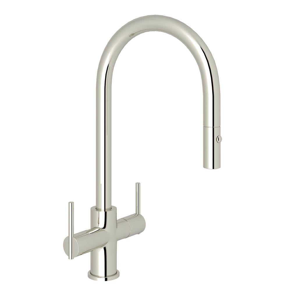 ROHL CY657L-PN-2 Pirellone Two Handle Pull-Down Kitchen Faucet In Polished Nickel