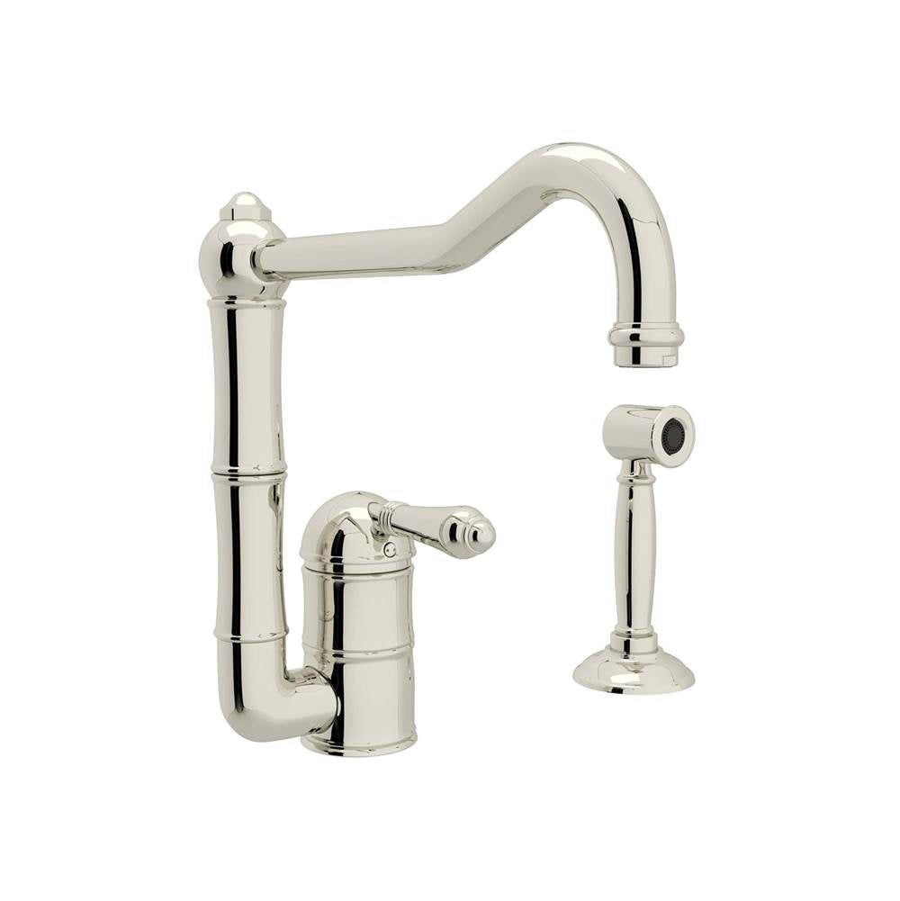 ROHL A3608LMWSPN-2 Acqui Kitchen Faucet With Side Spray In Polished Nickel