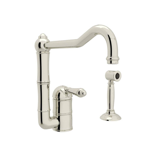ROHL A3608LMWSPN-2 Acqui Kitchen Faucet With Side Spray In Polished Nickel