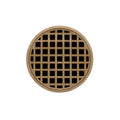 INFINITY DRAIN RQD 5-2A SB RQD 5 5" Round RQD 5 Complete Kit with Squares Pattern Decorative Plate in Satin Bronze with ABS Drain Body, 2" Outlet