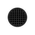 INFINITY DRAIN RQD 5-3P BK RQD 5 5" Round RQD 5 High Flow Complete Kit with Squares Pattern Decorative Plate in Matte Black with PVC Drain Body, 3" Outlet