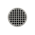 INFINITY DRAIN RQDB 5-A SS RQD 5 5" Round RQDB 5 Complete Kit with Squares Pattern Decorative Plate in Satin Stainless with ABS Bonded Flange Drain Body, 2", 3" and 4" Outlet
