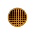 INFINITY DRAIN RQDB 5-P PG RQD 5 5" Round RQDB 5 Complete Kit with Squares Pattern Decorative Plate in Polished Gold with PVC Bonded Flange Drain Body, 2", 3" and 4" Outlet