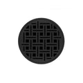 INFINITY DRAIN RV 5 BK RVD 5 5" Round Strainer with Weave Pattern Decorative Plate and 2" Throat in Matte Black for RVD 5