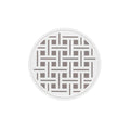 INFINITY DRAIN RVD 5-2A MW RVD 5 5" Round RVD 5 Complete Kit with Weave Pattern Decorative Plate in Matte White with ABS Drain Body, 2" Outlet