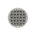 INFINITY DRAIN RVD 5-3A SS RVD 5 5" Round RVD 5 High Flow Complete Kit with Weave Pattern Decorative Plate in Satin Stainless with ABS Drain Body, 3" Outlet