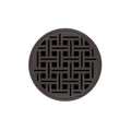 INFINITY DRAIN RVDB 5-S ORB RVD 5 5" Round RVDB 5 Complete Kit with Weave Pattern Decorative Plate in Oil Rubbed Bronze with Stainless Steel Bonded Flange Drain Body, 2" No Hub Outlet