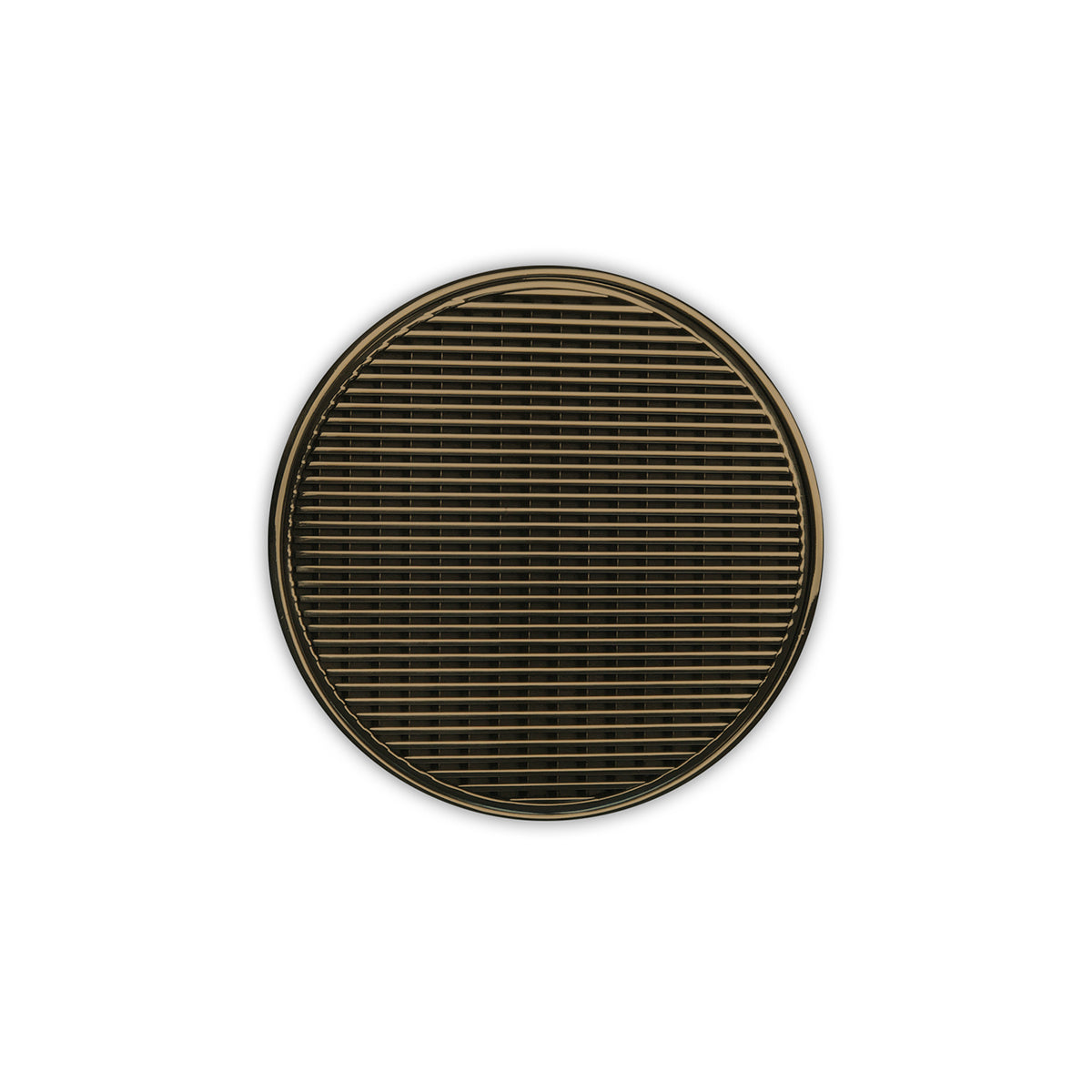 INFINITY DRAIN RW 5 SB RWD 5 5" Round Strainer with Wedge Wire Pattern Decorative Plate and 2" Throat in Satin Bronze for RWD 5