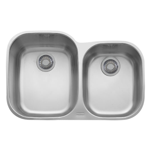 FRANKE RGX160 Regatta 31.5-in. x 20.5-in. 18 Gauge Stainless Steel Undermount Double Bowl Kitchen Sink - RGX160 In Silk