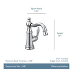 MOEN S42107BL Weymouth One-Handle Bathroom Sink Faucet - Matte Black