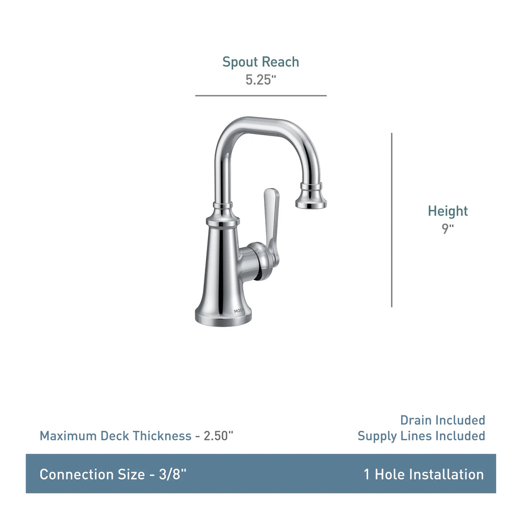MOEN S44101BN Colinet One-Handle Bathroom Sink Faucet - Brushed Nickel