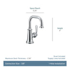 MOEN S44101BN Colinet One-Handle Bathroom Sink Faucet - Brushed Nickel
