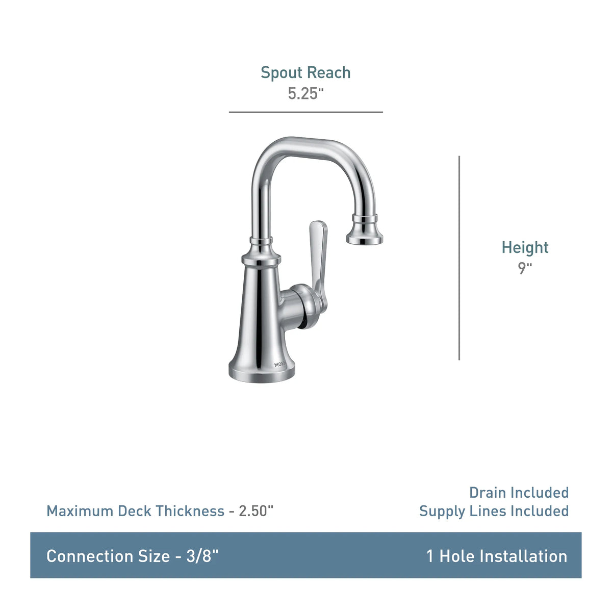 MOEN S44101BN Colinet One-Handle Bathroom Sink Faucet - Brushed Nickel