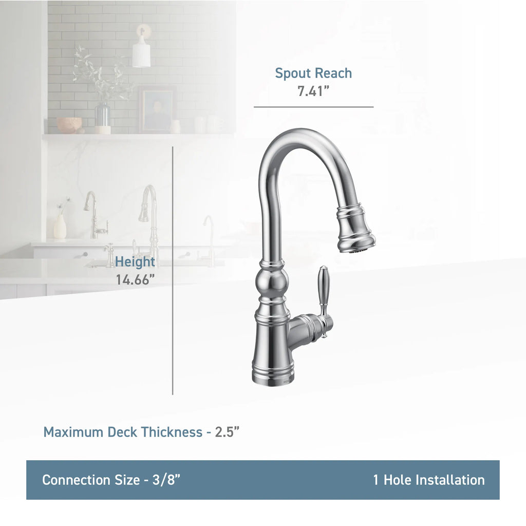 MOEN S53004ORB Weymouth One-Handle Pulldown Bar Faucet - Oil Rubbed Bronze
