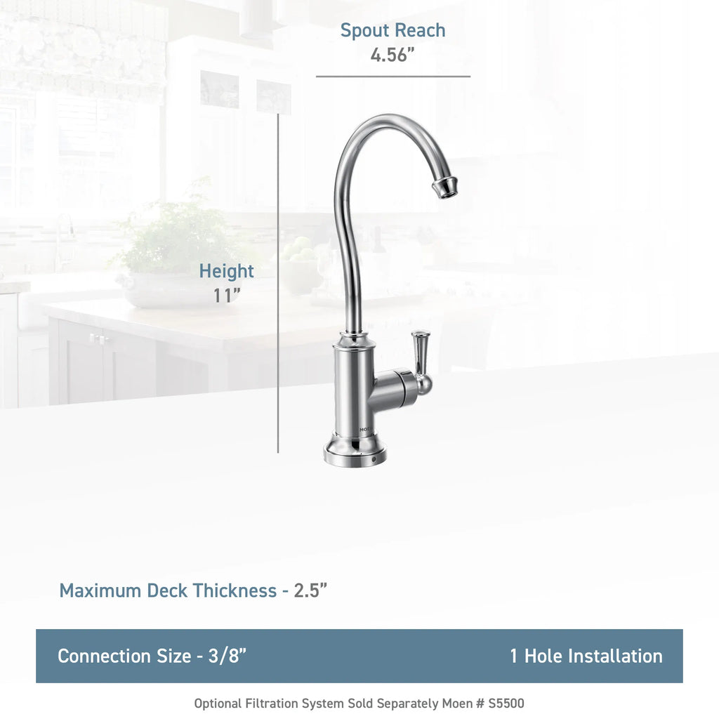 MOEN S5510BG Sip Traditional One-Handle High Arc Beverage Faucet - Brushed Gold