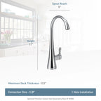 MOEN S5520BLS Sip Transitional One-Handle High Arc Beverage Faucet - Black Stainless