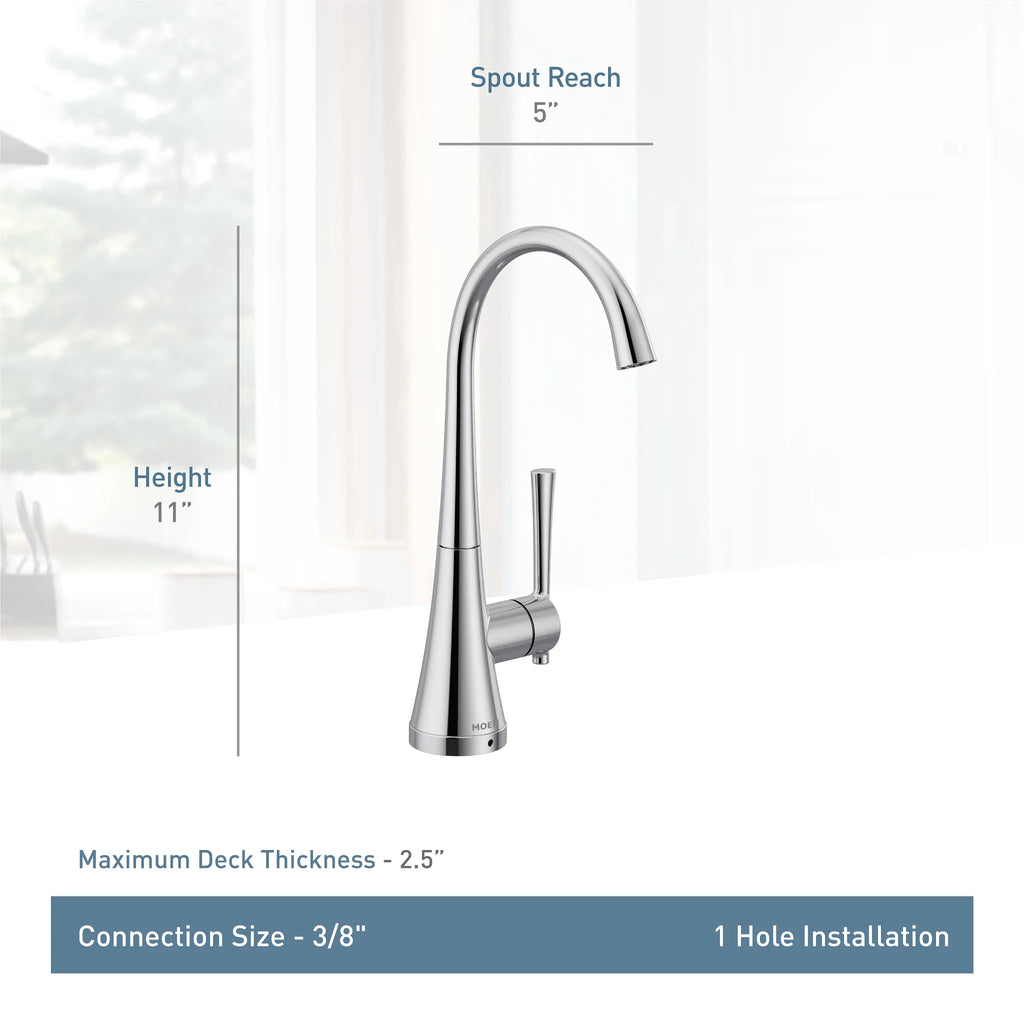 MOEN S5560 One-Handle High Arc Single Mount Beverage Faucet - Chrome
