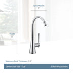 MOEN S5560 One-Handle High Arc Single Mount Beverage Faucet - Chrome