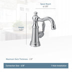 MOEN S62101BL Weymouth One-Handle Bar Faucet - Matte Black