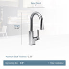 MOEN S62308BG Sto One-Handle Pulldown Bar Faucet - Brushed Gold