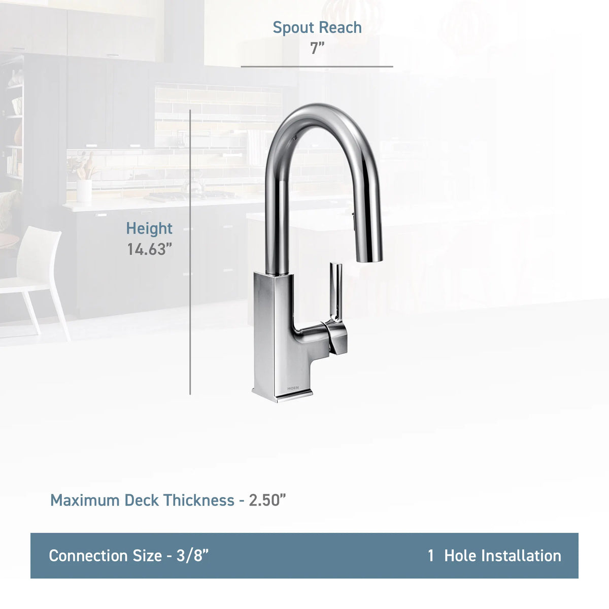 MOEN S62308BG Sto One-Handle Pulldown Bar Faucet - Brushed Gold