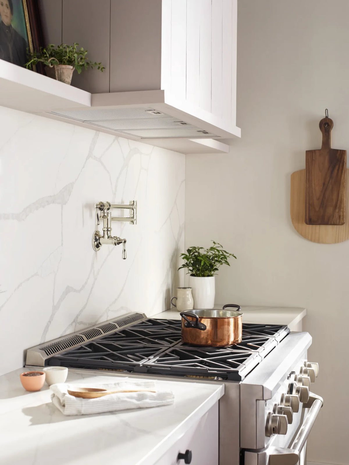 MOEN S664NL Traditional Pot Filler Traditional Wall Mount Swing Arm Pot Filler - Polished Nickel