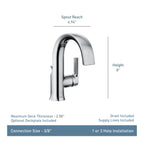 MOEN S6910BN Doux One-Handle Bathroom Sink Faucet - Brushed Nickel