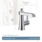 MOEN S6981NL Flara One-Handle Bathroom Sink Faucet - Polished Nickel