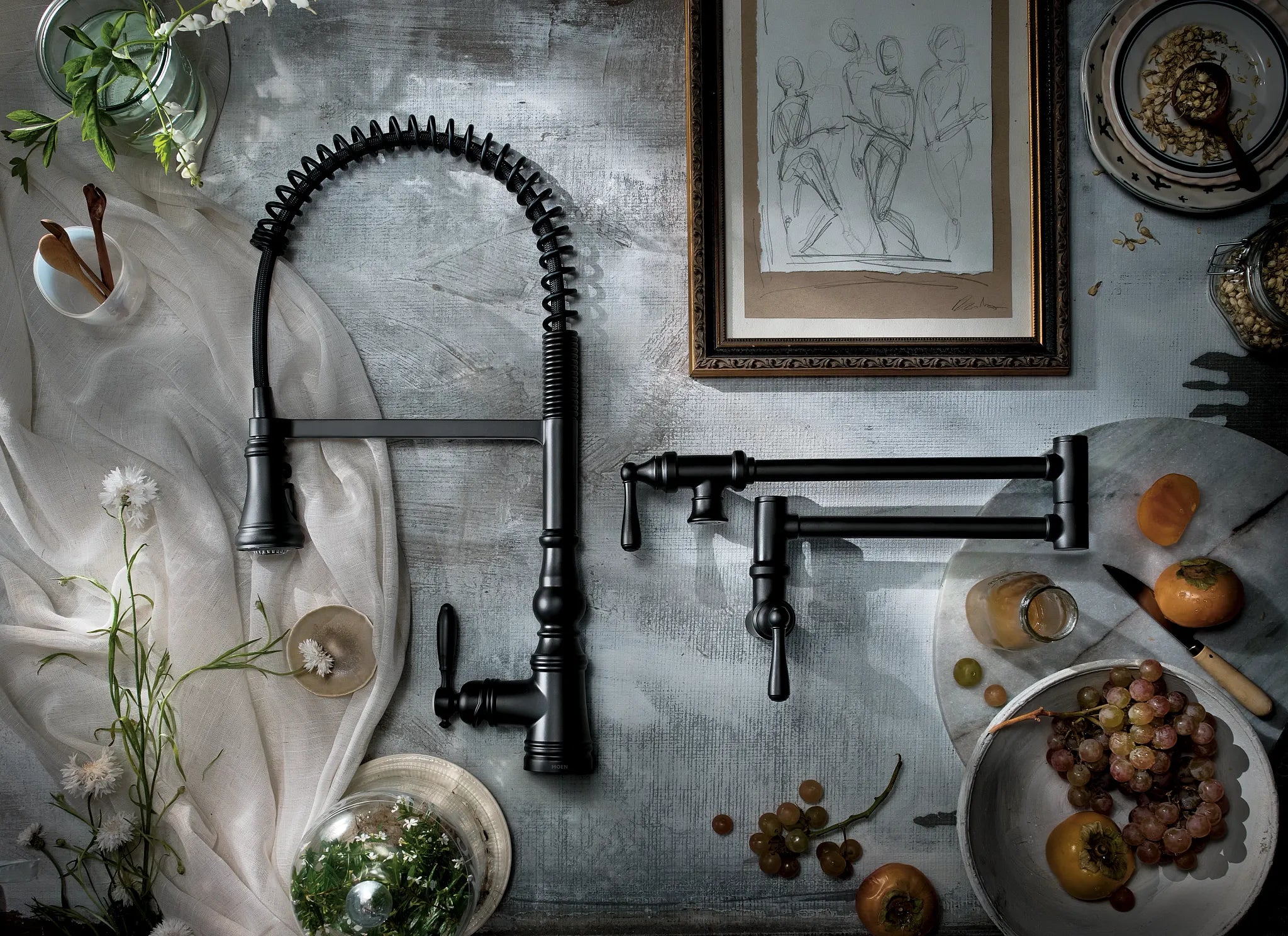 MOEN S73104BL Weymouth One-Handle Pre-Rinse Spring Pulldown Kitchen Faucet - Matte Black