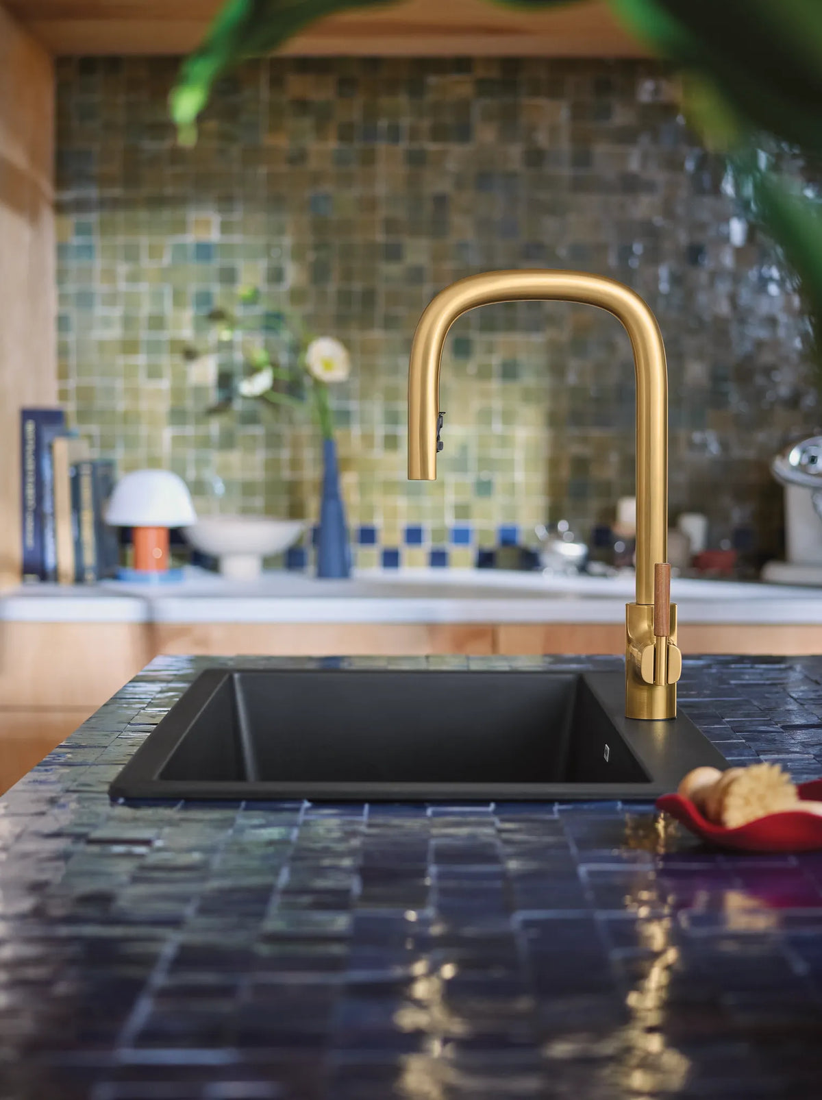 MOEN S74001BG Tenon One-Handle High Arc Pulldown Kitchen Faucet - Brushed Gold