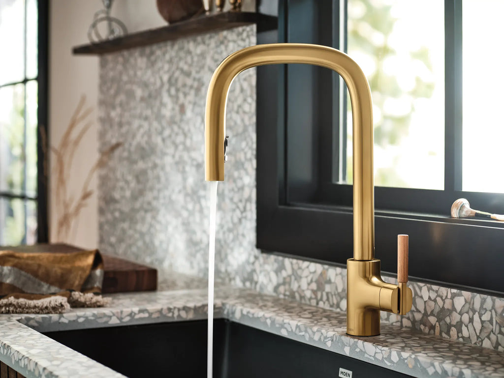 MOEN S74001EV2BG Tenon Motion Control Smart Pulldown Touchless Kitchen Faucet - Brushed Gold