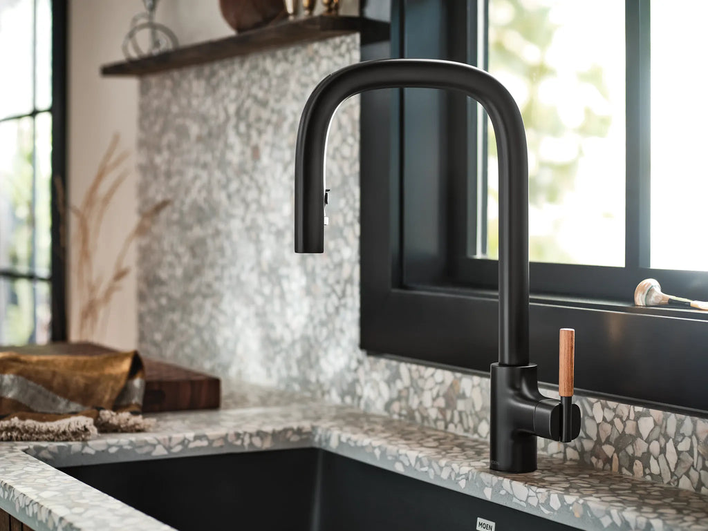 MOEN S74001EV2BL Tenon Motion Control Smart Pulldown Touchless Kitchen Faucet - Matte Black