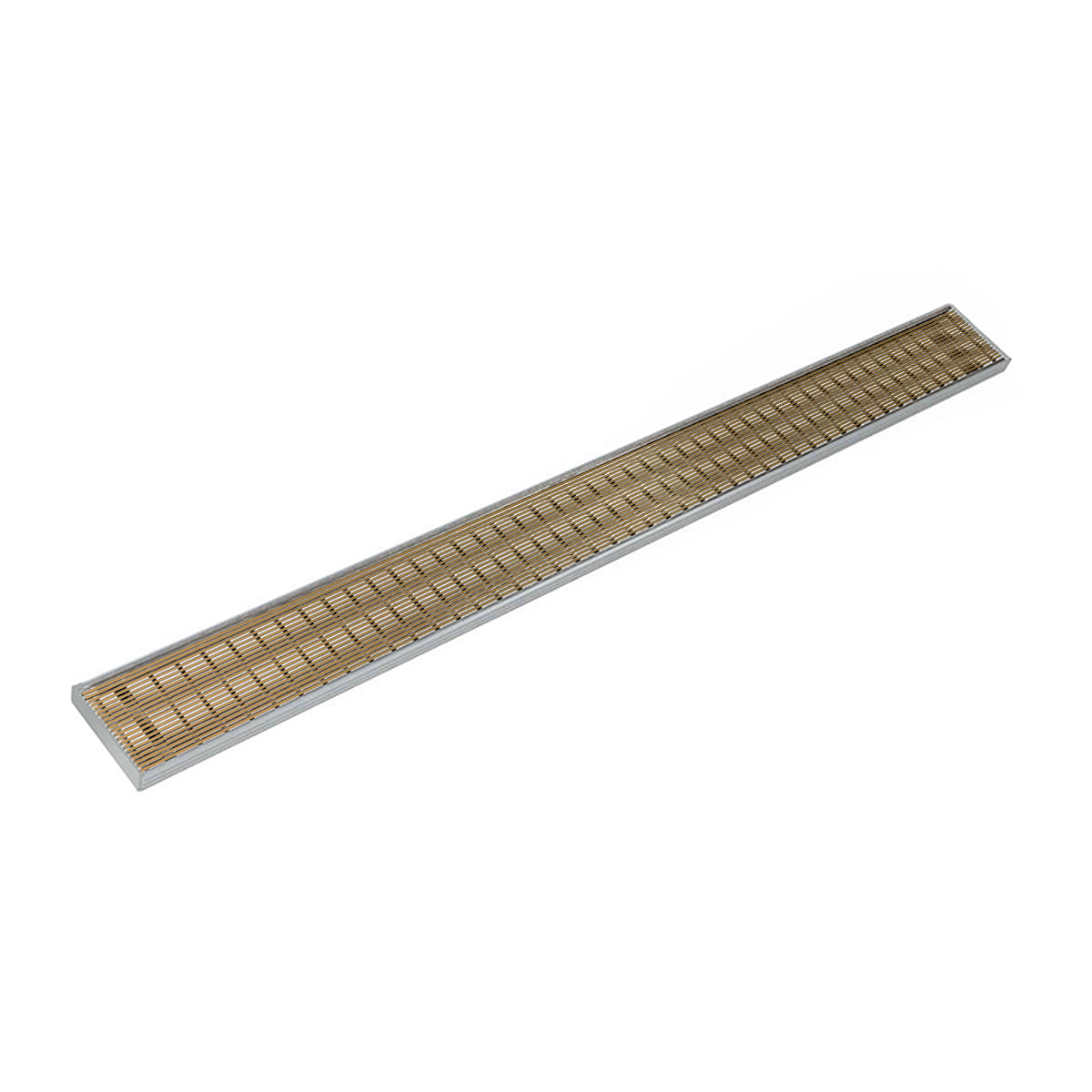 INFINITY DRAIN SAG 10048 PB SAG 100 48" S-PVC Series Complete Kit with 4" Wedge Wire Grate in Polished Brass