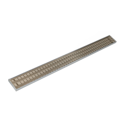 INFINITY DRAIN SAG 10096 SC SAG 100 96" S-PVC Series Complete Kit with 4" Wedge Wire Grate in Satin Champagne