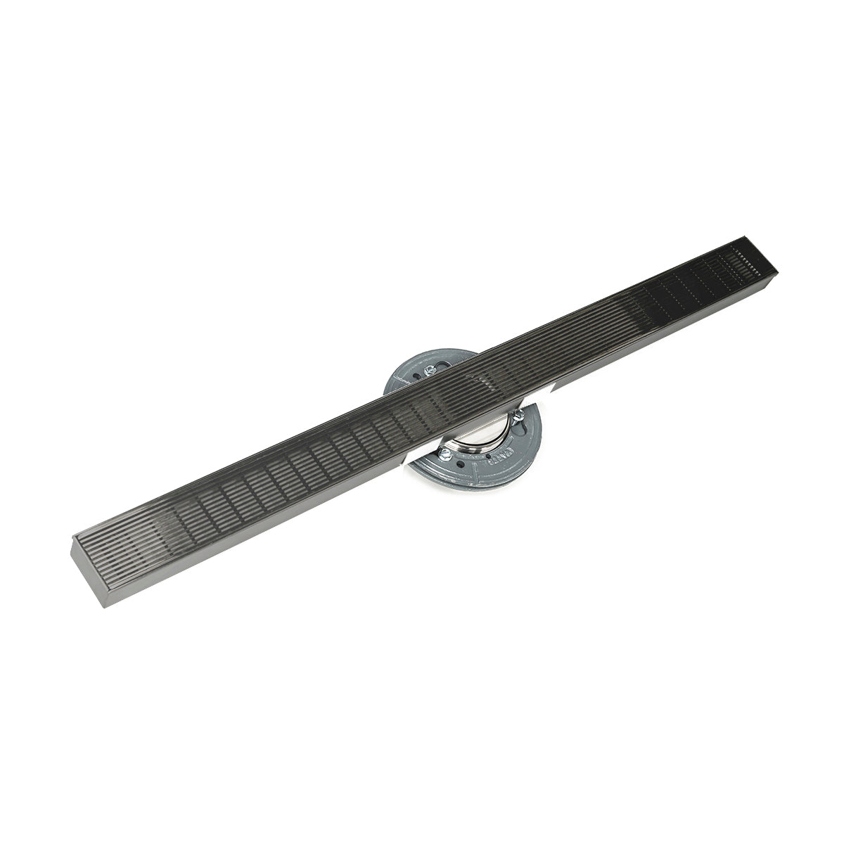 INFINITY DRAIN SAS 9948-I GM S-AS 99 48" S-Stainless Steel Series High Flow Complete Kit with 2 1/2" Wedge Wire Grate in Gunmetal with Cast Iron Drain Body, 3" No Hub Outlet
