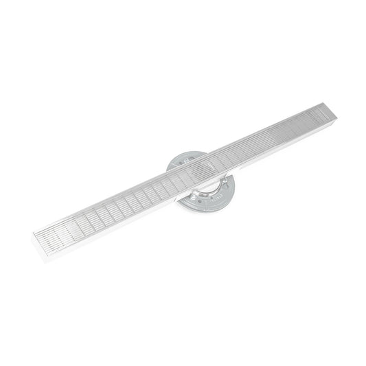 INFINITY DRAIN SAS 9996-P MW S-AS 99 96" S-Stainless Steel Series High Flow Complete Kit with 2 1/2" Wedge Wire Grate in Matte White with PVC Drain Body, 3" Outlet