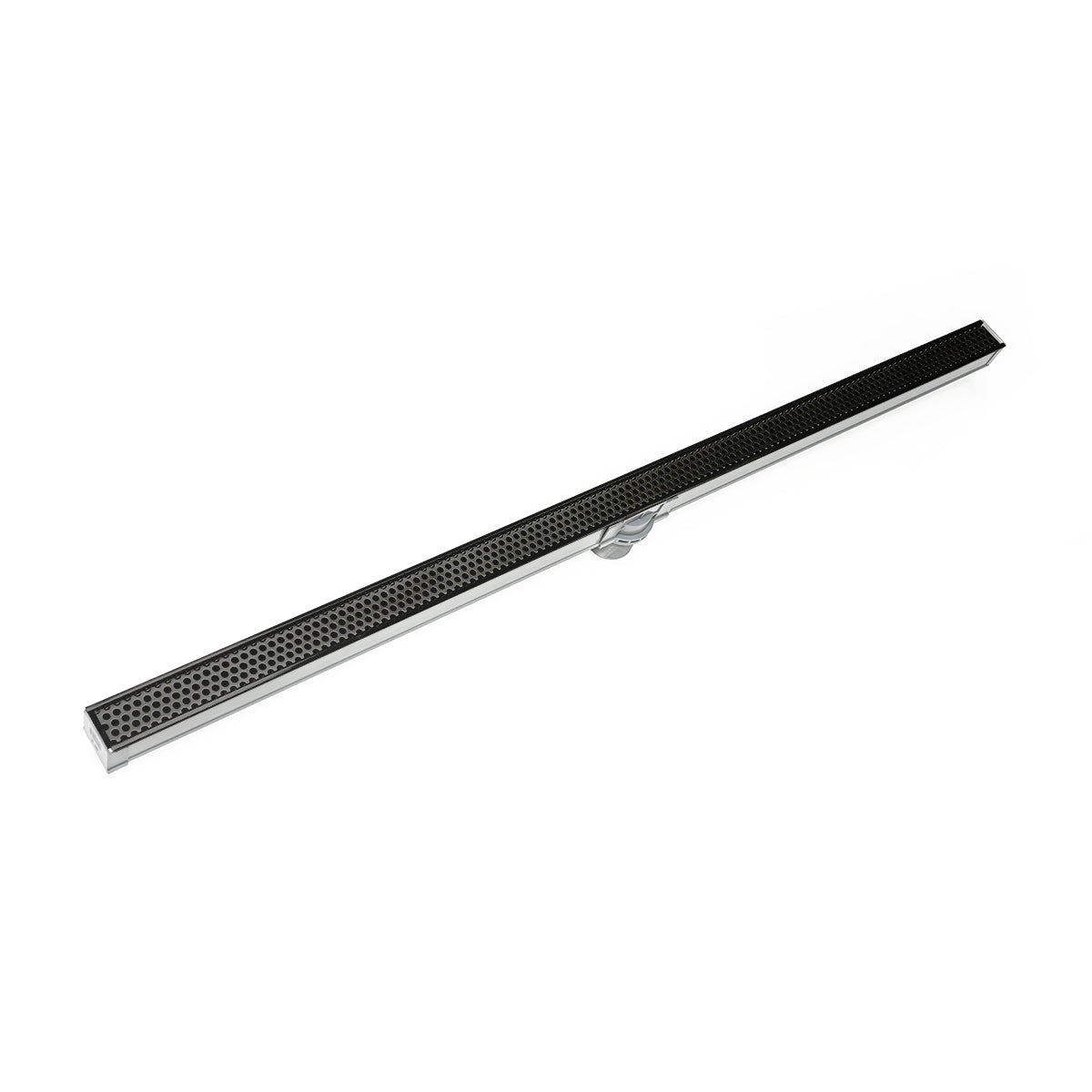 INFINITY DRAIN SDG 3896 GM S-DG 38 96" S-PVC Series Complete Kit with 1 1/2" Perforated Circle Pattern Grate in Gunmetal