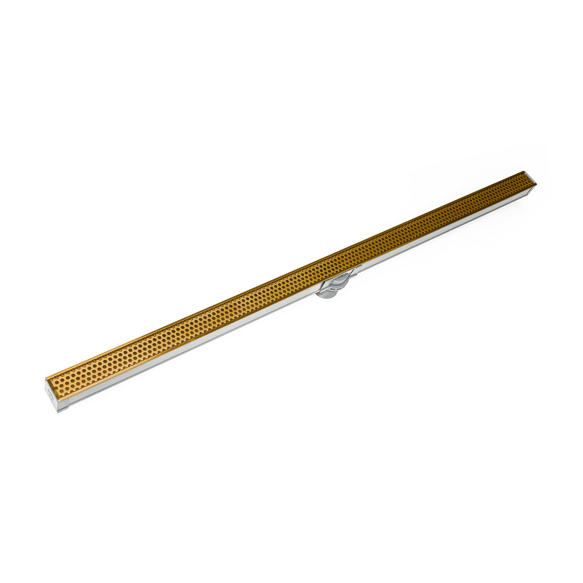 INFINITY DRAIN SDG 3860 PG S-DG 38 60" S-PVC Series Complete Kit with 1 1/2" Perforated Circle Pattern Grate in Polished Gold