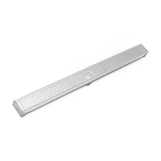 INFINITY DRAIN SDG 6548 MW S-DG 65 48" S-PVC Series Complete Kit with 2 1/2" Perforated Circle Pattern Grate in Matte White