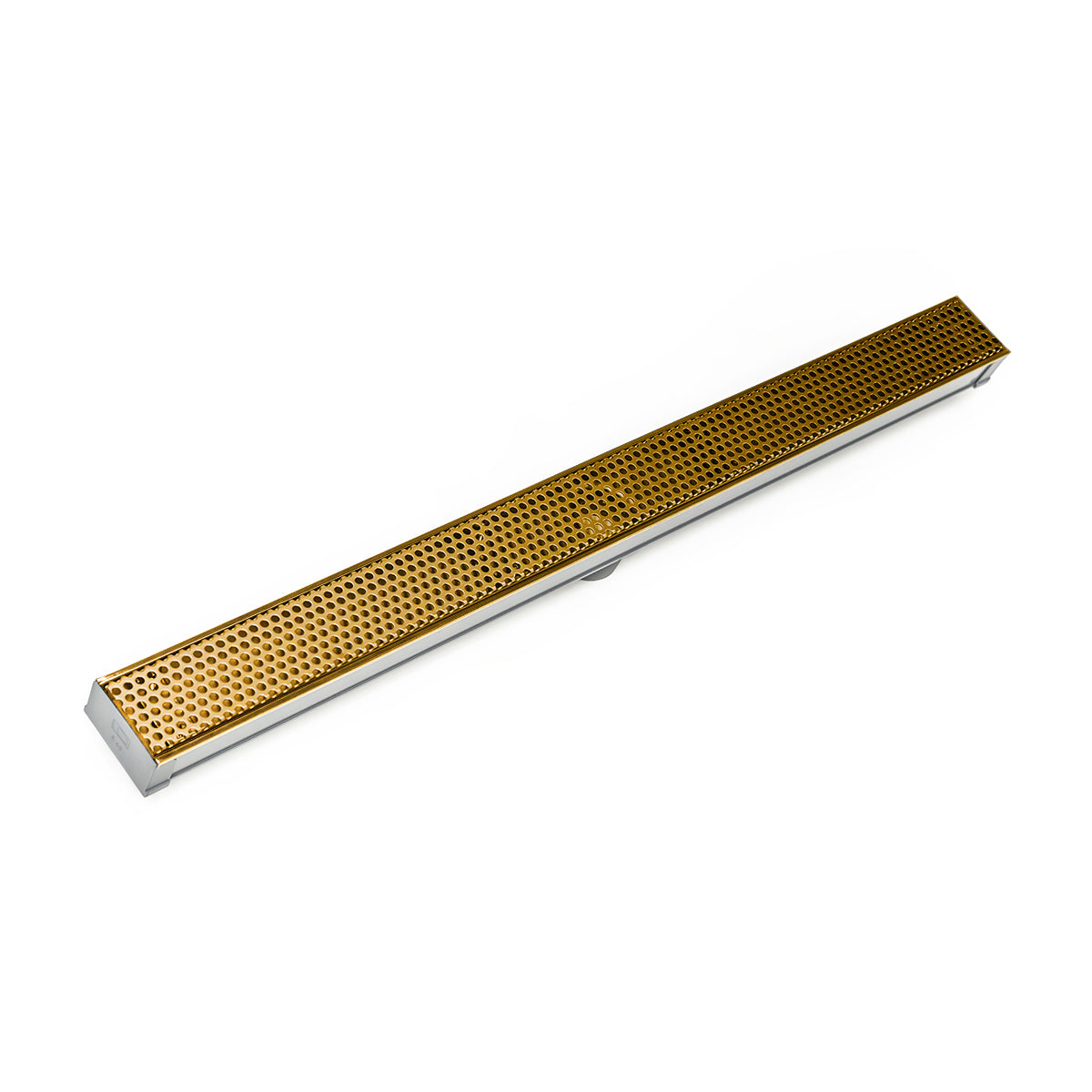 INFINITY DRAIN SDG 6596 PG S-DG 65 96" S-PVC Series Complete Kit with 2 1/2" Perforated Circle Pattern Grate in Polished Gold