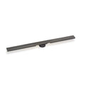 INFINITY DRAIN SGRAS 9996-I GM S-GR 99 96" S-Stainless Steel Series High Flow Complete Kit with 2 1/2" Adhesion Style Grate in Gunmetal with Cast Iron Drain Body, 3" No Hub Outlet