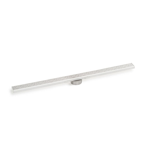 INFINITY DRAIN SGRAS 9960-I MW S-GR 99 60" S-Stainless Steel Series High Flow Complete Kit with 2 1/2" Adhesion Style Grate in Matte White with Cast Iron Drain Body, 3" No Hub Outlet