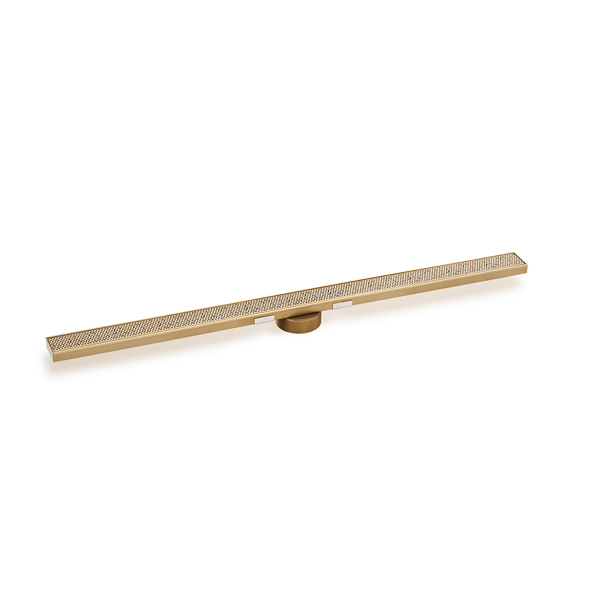 INFINITY DRAIN SGRAS 9948-P PB S-GR 99 48" S-Stainless Steel Series High Flow Complete Kit with 2 1/2" Adhesion Style Grate in Polished Brass with PVC Drain Body, 3" Outlet