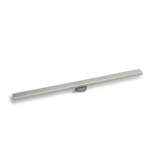 INFINITY DRAIN SGRAS 9948-P PS S-GR 99 48" S-Stainless Steel Series High Flow Complete Kit with 2 1/2" Adhesion Style Grate in Polished Stainless with PVC Drain Body, 3" Outlet
