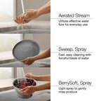 Graze Touchless pull-down kitchen sink faucet with KOHLER Konnect and three-function sprayhead, feature detail, K-22068-WB-VS