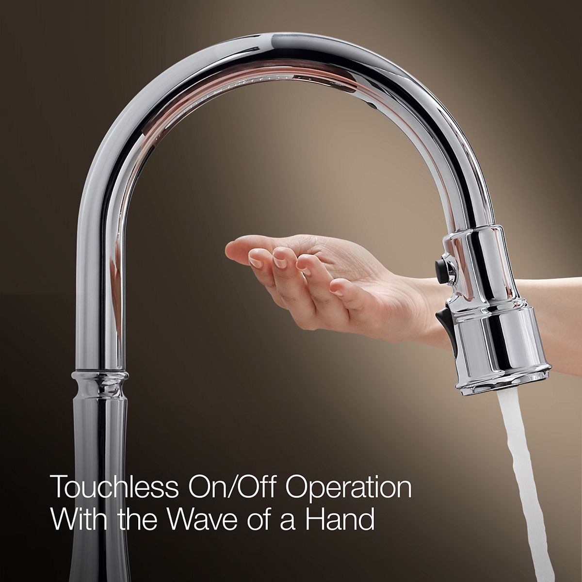 Graze Touchless pull-down kitchen sink faucet with KOHLER Konnect and three-function sprayhead, valve detail, K-22068-WB-VS