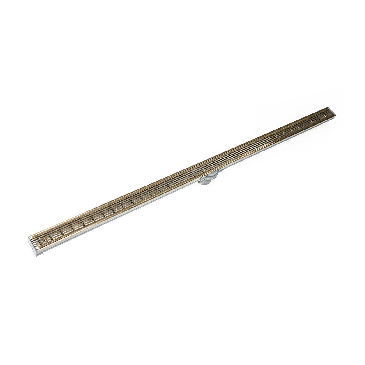 INFINITY DRAIN S-LAG 3896 SC S-LAG 38 96" S-PVC Series Low Profile Complete Kit with 1 1/2" Wedge Wire Grate in Satin Champagne