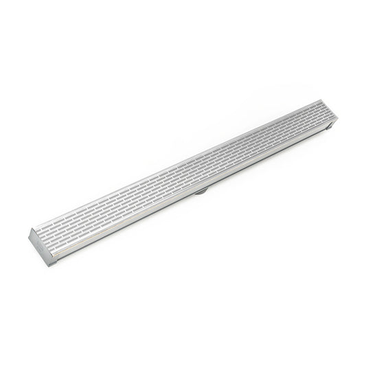 INFINITY DRAIN S-LAG 6536 MW S-LAG 65 36" S-PVC Series Low Profile Complete Kit with 2 1/2" Wedge Wire Grate in Matte White
