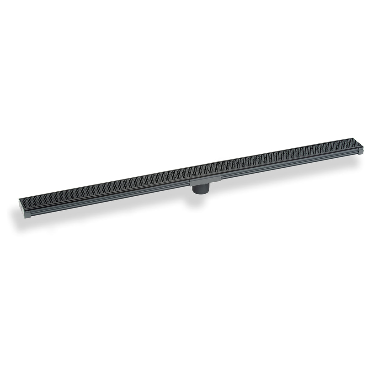 INFINITY DRAIN S-LGR 6596 GM S-LGR 65 96" S-PVC Series Low Profile Complete Kit with 2 1/2" Adhesion Style Grate in Gunmetal