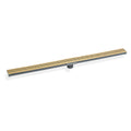 INFINITY DRAIN S-LGR 6536 PG S-LGR 65 36" S-PVC Series Low Profile Complete Kit with 2 1/2" Adhesion Style Grate in Polished Gold